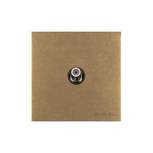 Windsor Range Aged Brass Switches & Sockets, WN50 - 1 Gang Satellite Socket by Heritage Brass By M-Marcus