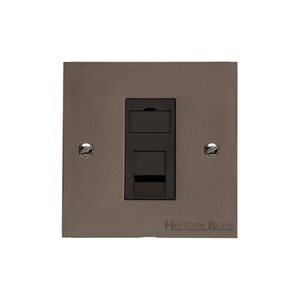 Heritage Brass Stylist Bronze Flat Plate - Square Edge - 1 Gang CAT6 - Type QL9 by Heritage Brass By M-Marcus