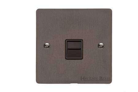 Elite Flat Plate Range Matt Bronze Switches & Sockets, T09 - 1 Gang Secondary Line Socket by Heritage Brass By M-Marcus