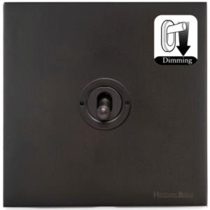 Windsor Range Dark Antique Bronze Switches & Sockets WN95 - 1 Gang Dimming Toggle Switch by Heritage Brass By M-Marcus