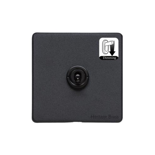 Vintage Range Matt Black Switches & Sockets, XBK - 1 Gang Dimming Toggle Switch by Heritage Brass By M-Marcus