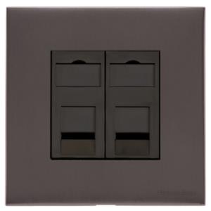 Windsor Range Matt Bronze Switches & Sockets, WN9 - 2 Gang Master Line Socket by Heritage Brass By M-Marcus