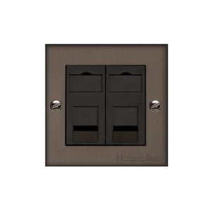 Richmond Elite Range Matt Bronze Switches & Sockets, LP9 - 2 Gang Master Line Socket by Heritage Brass By M-Marcus