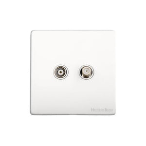 Vintage Range Gloss White Switches & Sockets, XGL - TV/Satellite Socket by Heritage Brass By M-Marcus