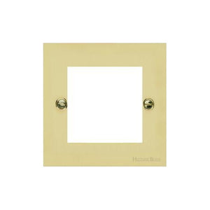 Richmond Elite Range Satin Brass Switches & Sockets, LP44 - 2 Module Euro Plate by Heritage Brass By M-Marcus