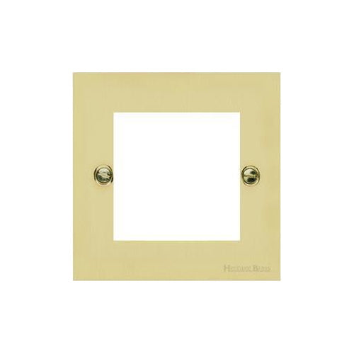 Richmond Elite Range Satin Brass Switches & Sockets, LP44 - 2 Module Euro Plate by Heritage Brass By M-Marcus