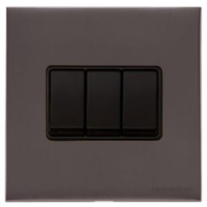 Windsor Range Matt Bronze Switches & Sockets, WN9 - 3 Gang Rocker Switch by Heritage Brass By M-Marcus