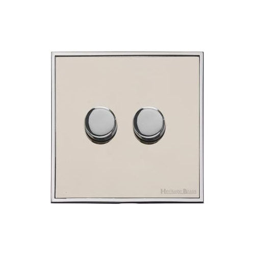 Executive Range-Satin Nickel-2 Gang Trailing Edge Dimmer