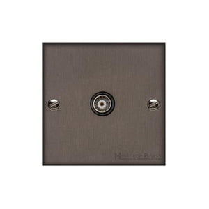 Richmond Elite Range Matt Bronze Switches & Sockets, LP9 - 1 Gang Isolated TV Coaxial Socket by Heritage Brass By M-Marcus