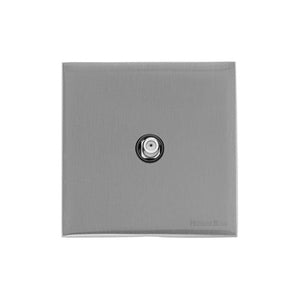 Windsor Range Satin Chrome Silk Switches & Sockets, WN35 - 1 Gang Satellite Socket by Heritage Brass By M-Marcus