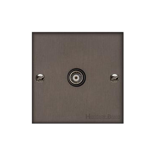 Richmond Elite Range Matt Bronze Switches & Sockets, LP9 - 1 Gang Non-Isolated TV Coaxial Socket by Heritage Brass By M-Marcus