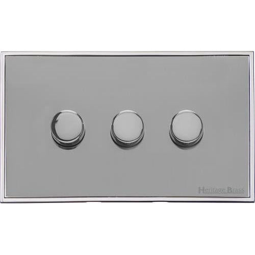 Executive Range-Polished Chrome-3 Gang Dimmer (250 watts)