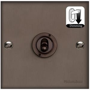 Richmond Elite Range Matt Bronze Switches & Sockets, LP9 - 1 Gang Dimming Toggle Switch by Heritage Brass By M-Marcus