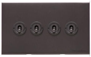 Windsor Range Matt Bronze Switches & Sockets, WN9 - 4 Gang Toggle Switch by Heritage Brass By M-Marcus