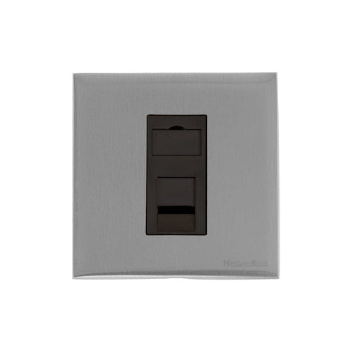 Windsor Range Satin Chrome Silk Switches & Sockets, WN35 - 1 Gang CAT6 by Heritage Brass By M-Marcus
