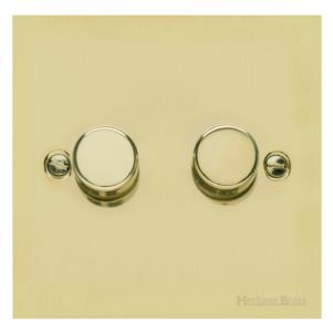 Richmond Elite Range Satin Brass Switches & Sockets, LP44 - 2 Gang Dimmer 400 watts (Compatible with halogen/ incandescent bulbs) by Heritage Brass By M-Marcus