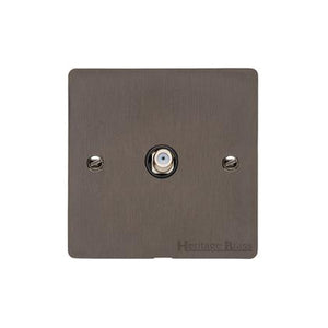 Heritage Brass Stylist Bronze Flat Plate - Round Edge - 1 Gang Satellite Socket - Type L9 by Heritage Brass By M-Marcus
