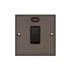 Richmond Elite Range Matt Bronze Switches & Sockets, LP9 - 20A Double Pole Switch with Neon by Heritage Brass By M-Marcus