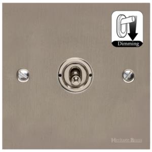 Richmond Elite Range Satin Nickel Switches & Sockets, LP5 - 1 Gang Dimming Toggle Switch by Heritage Brass By M-Marcus