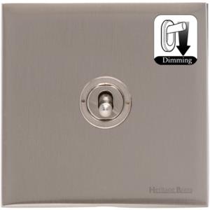 Winchester Range Satin Nickel Switches & Sockets, W05 - 1 Gang Dimming Toggle Switch by Heritage Brass By M-Marcus