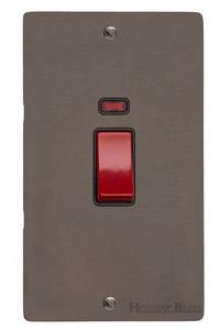 Elite Flat Plate Range Matt Bronze Switches & Sockets, T09 - 45A DP Cooker Switch with Neon (tall plate) by Heritage Brass By M-Marcus