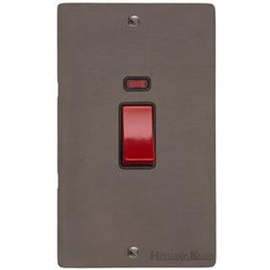 Elite Flat Plate Range Matt Bronze Switches & Sockets, T09 - 45A DP Cooker Switch with Neon (tall plate) by Heritage Brass By M-Marcus