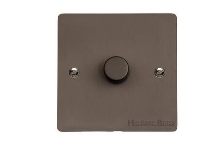 Elite Flat Plate Range Matt Bronze Switches & Sockets, T09 - 1 Gang Dimmer 400 watts (Compatible with halogen/ incandescent bulbs) by Heritage Brass By M-Marcus