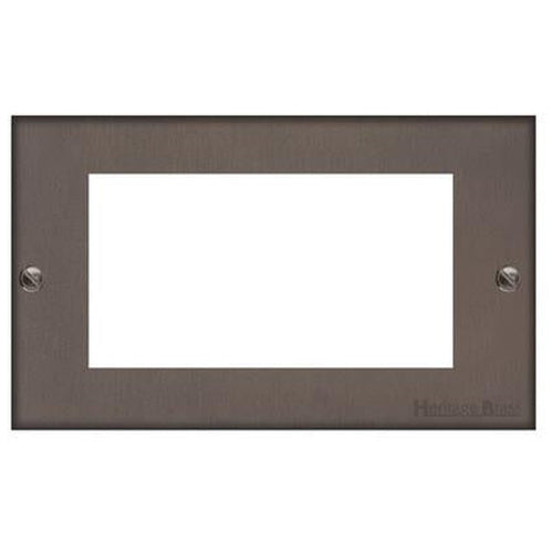 Richmond Elite Range Matt Bronze Switches & Sockets, LP9 - 4 Module Euro Plate by Heritage Brass By M-Marcus