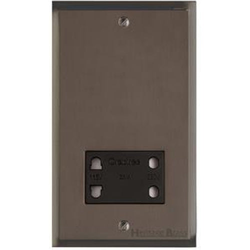 Elite Stepped Plate Range Matt Bronze Switches & Sockets, S09 - Shaver Socket Output Voltage 110/240V by Heritage Brass By M-Marcus