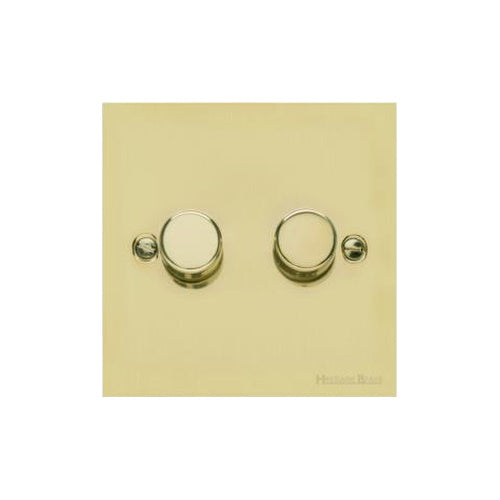 Richmond Elite Range Satin Brass Switches & Sockets, LP44 - 2 Gang Dimmer 400 watts (Compatible with halogen/ incandescent bulbs) by Heritage Brass By M-Marcus