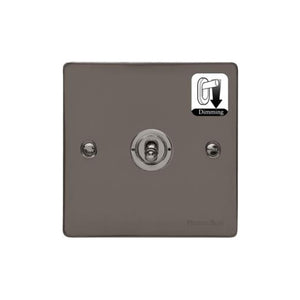Elite Flat Plate Range Polished Black Nickel Switches & Sockets, T06 - 1 Gang Dimming Toggle Switch by Heritage Brass By M-Marcus