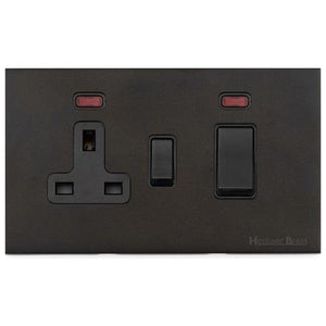 Windsor Range Dark Antique Bronze Switches & Sockets WN95 - 45A Cooker Unit + 13A Socket by Heritage Brass By M-Marcus