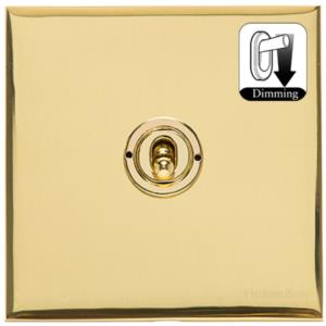 Windsor Range Matt Brass Switches & Sockets, WN40 - 1 Gang Dimming Toggle Switch by Heritage Brass By M-Marcus