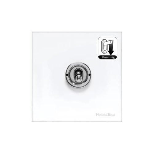 Windsor Range Matt White Switches & Sockets, WNW - 1 Gang Dimming Toggle Switch by Heritage Brass By M-Marcus