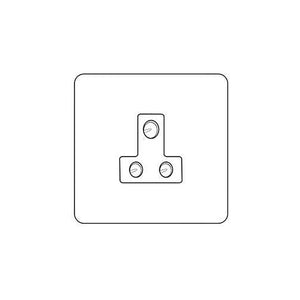 Primed White Flat Plate PW-5 Amp 3 Round Pin Socket by Heritage Brass By M-Marcus