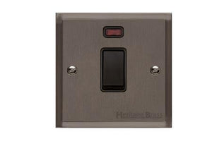 Elite Stepped Plate Range Matt Bronze Switches & Sockets, S09 - 20A Double Pole Switch with Neon by Heritage Brass By M-Marcus