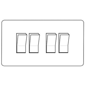 Primed White Flat Plate PW-4 Gang Switch (20 Amp) by Heritage Brass By M-Marcus