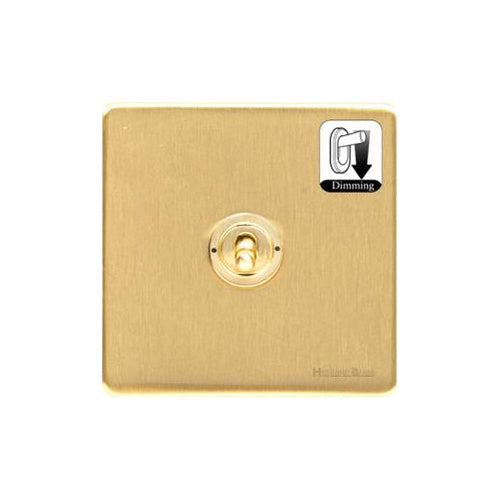 Vintage Range Satin Brass Switches & Sockets, X44 - 1 Gang Dimming Toggle Switch by Heritage Brass By M-Marcus