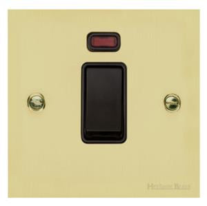 Richmond Elite Range Satin Brass Switches & Sockets, LP44 - 45A DP Cooker Switch with Neon (single plate) by Heritage Brass By M-Marcus