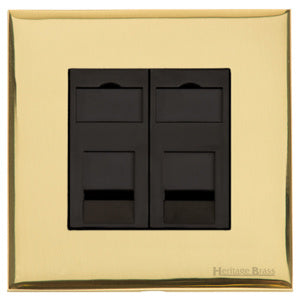 Windsor Range Polished Brass Switches & Sockets, WN1 - 2 Gang Secondary Line Socket by Heritage Brass By M-Marcus