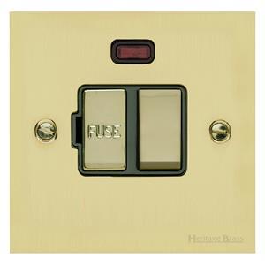 Richmond Elite Range Satin Brass Switches & Sockets, LP44 - Switched Spur with Neon (13 Amp) by Heritage Brass By M-Marcus