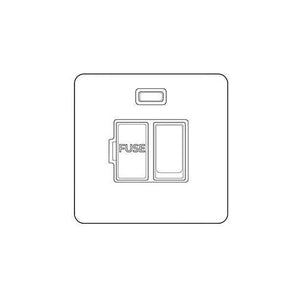 Primed White Flat Square Plate QPW-Switched with Neon/Cord (13 Amp) by Heritage Brass By M-Marcus