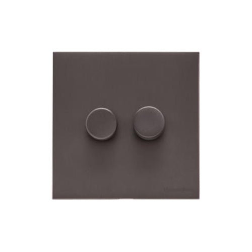 Windsor Range Matt Bronze Switches & Sockets, WN9 - 2 Gang TED Dimmer (Compatible with LED Lamps) by Heritage Brass By M-Marcus
