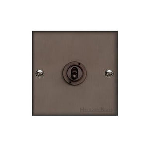 Heritage Brass Stylist Bronze Low Profile Plate - Square Edge - 1 Gang 2-Way Classic Toggle Switch -Type RL9 by Heritage Brass By M-Marcus