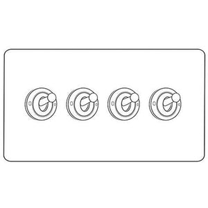 Vintage Range Satin Copper 4 Gang Toggle Switch (20 Amp) by Heritage Brass By M-Marcus