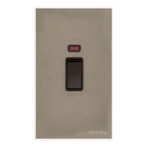 Windsor Range Aged Pewter, WAP - 45A DP Cooker Switch with Neon (tall plate) by Heritage Brass By M-Marcus