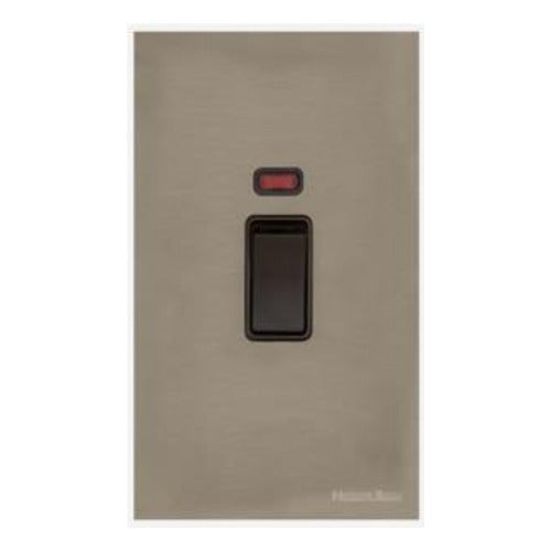 Windsor Range Aged Pewter, WAP - 45A DP Cooker Switch with Neon (tall plate) by Heritage Brass By M-Marcus