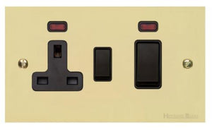 Richmond Elite Range Satin Brass Switches & Sockets, LP44 - 45A Cooker Unit + 13A Socket by Heritage Brass By M-Marcus