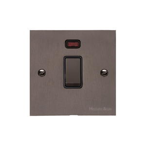 Heritage Brass Stylist Bronze Flat Plate - Square Edge - 20A Double Pole Switch with Neon - Type QL9 by Heritage Brass By M-Marcus
