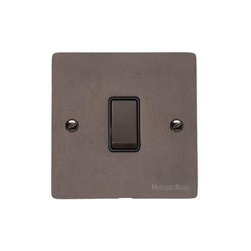 Heritage Brass Stylist Bronze Flat Plate - Round Edge - 1 Gang 2-Way Rocker Switch Type L9 by Heritage Brass By M-Marcus